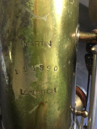 Vintage 1934 Handcraft Martin Imperial Tenor Saxophone Brilhart Mouthpiece Case 6