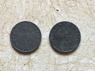 Rare Set Ww2 America Occupation Of Germany 1945 F 1948f 10p Coin No Swastika