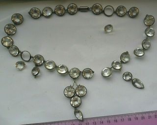 Vintage Antique Victorian Openback Faceted Paste Silver Jewelery Necklace Repair