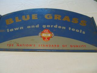 Vintage Blue Grass Lawn and Garden Tools 2 Sided Sign Belknap 2