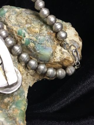 BIG Vintage Sterling Silver & Cerillos Turquoise Squash Blossom Necklace,  293.  8g 8