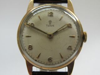 Rolex Tudor Mens Wrist Watch - 9ct Gold Case - Vintage - And