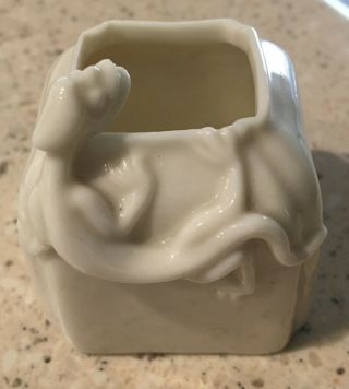 Royal Worcester Blanc De Chine Porcelain Ink Water Pot Brush Lizard Dragon Vase
