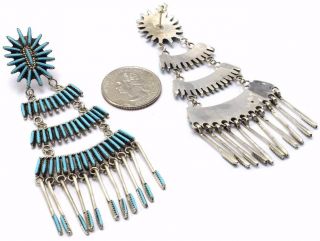Zuni Vintage Handmade Sterling Silver Turquoise Post Earrings - Victor Noche 2