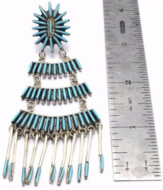 Zuni Vintage Handmade Sterling Silver Turquoise Post Earrings - Victor Noche 3