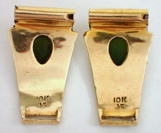 Antique Vtg LJH Signed 10k Alaska Gold 6.  6g Alaskan Gold Nugget Jade Watch Tips 4