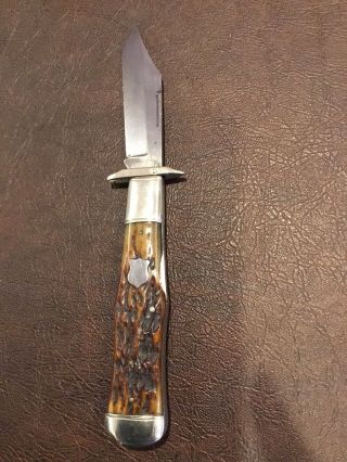 RARE CATTARAUGUS “KING OF THE WOODS” 12839 COKE BOTTLE KNIFE WITH FOLDING GUARD 3