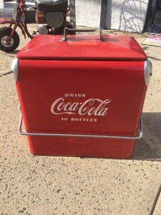 Vintage 1950s Coca Cola Coke Cooler Metal Ice Chest Cooler 4