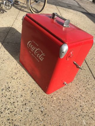 Vintage 1950s Coca Cola Coke Cooler Metal Ice Chest Cooler 6