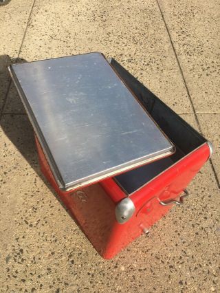 Vintage 1950s Coca Cola Coke Cooler Metal Ice Chest Cooler 9