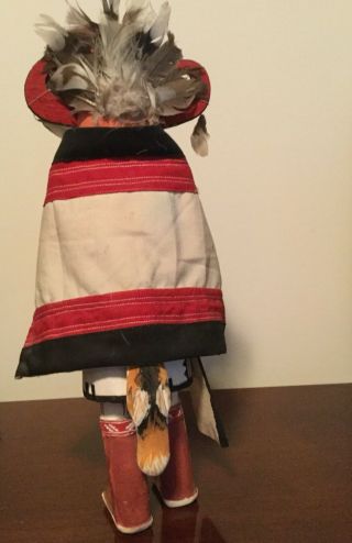 VINTAGE HAND CARVED AND PAINTED HOPI KACHINA DOLL.  SECOND MESA.  12.  5”T 6” W. 2