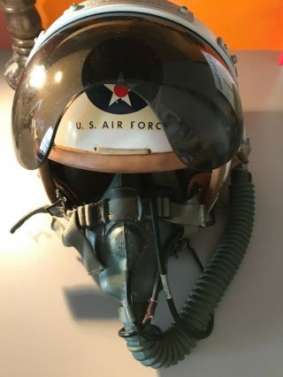 Vintage Usaf Flight Helmet With Ms2201 Oxygen Mask