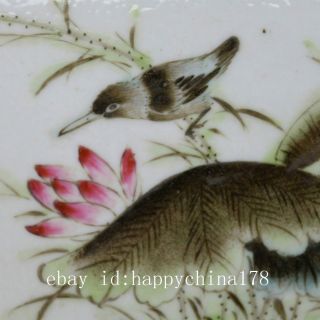China old hand - carved porcelain bird & flower pattern Hollow out paperweight c01 3