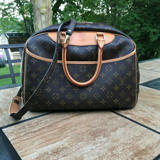 Authentic Louis Vuitton Deauville Monogram Hand Bag Purse Lv Vintage Travel