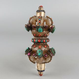 Chinese Exquisite Handmade Crystal Mosaic Gem Statue