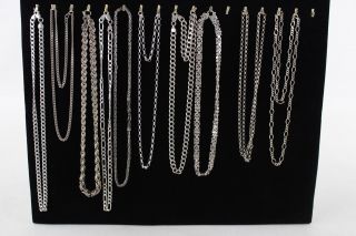 10 X Vintage.  925 Sterling Silver Chain Necklaces Inc.  Byzantine,  Curb (225g)