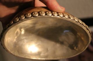 Antique Rare Tibetan buddhism silver skull Kapala Bowl Cup Resin 3