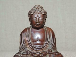 Fine Old Japanese Signed Miniature Bronze Buddha Old Patina 3 " Tall Meiji No Res