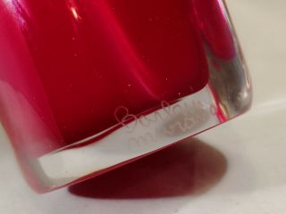 Alfredo Barbini:Murano Venetian Art Glass vintage vase bottle red incalmo signed 9