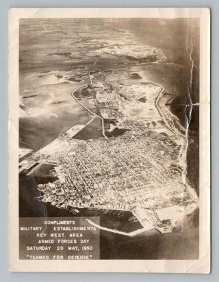 1950 Key West Florida Vintage Armed Forces Day Aerial Photo