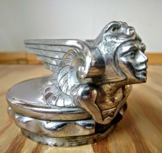 1929 Chevrolet Hood Ornament Radiator Cap Winged Sphinx Flying Vintage