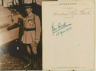 Rene Fonck French Allied Top Fighter Ace 75 Aerial Victories Autograph  Rare .