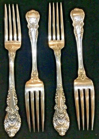 (4) Wallace Sterling Silver Sir Christopher 7.  25” Dinner Forks (no Mono) (2)