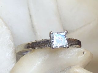 Estate Vintage 14k White Gold Diamond Ring Gia Wedding Engagement Color F Vvs2