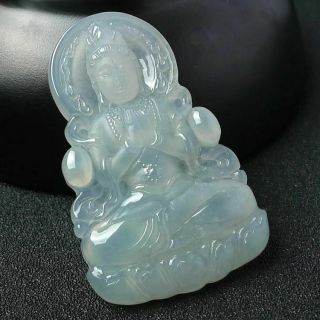 100 natural jade A goods hand - carved translucent Guanyin 410 3