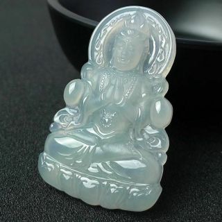 100 natural jade A goods hand - carved translucent Guanyin 410 4