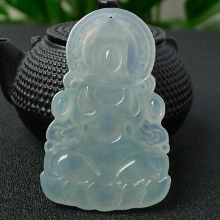 100 natural jade A goods hand - carved translucent Guanyin 410 7