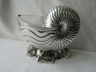 Antique Silver Plate Victorian Shell Nautilus Spoon Warmer Dish Bowl A & N