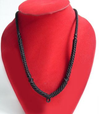 28 " Necklace Rope Wax Thai Buddhist Amulet Black Handmade Pendant 1 Hook N03