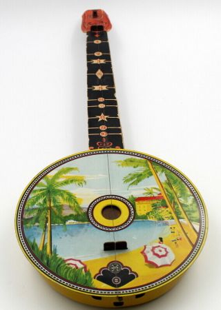 Vintage 1930 - 40s Louis Marx Easy Play Hawaiian Style Banjo,  5358