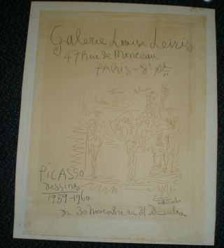 Vintage Gallery Poster - Galerie Louise Leiris By Pablo Picasso 1959 - 60