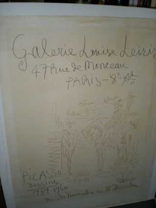 Vintage Gallery Poster - Galerie Louise Leiris by Pablo Picasso 1959 - 60 2