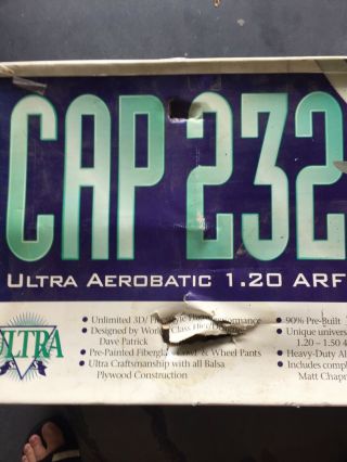 NIB VINTAGE ARF R/C MODEL AIRPLANE KIT HANGER 9 CAP 232 1.  20 SIZE 2