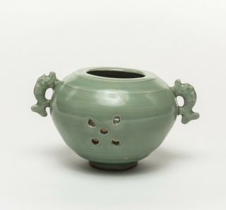 Chinese Antique Republic Period Celadon Glazed Porcelain Censer