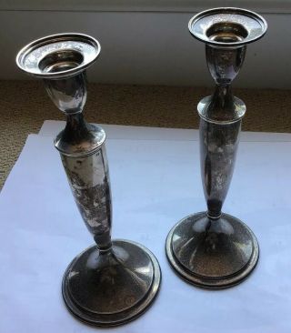 Pair Sterling Silver Candlesticks 12” S.  Kirk Sons 4112 “r”