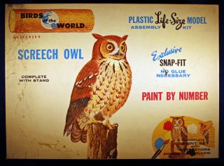 Vintage Bachmann Birds Of The World Screech Owl Model Kit 9201 - 198