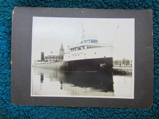 TECUMSEH STEAMSHIP ANDREW S.  UPSON 1909 RARE GREAT LAKES CABINET PHOTO 2