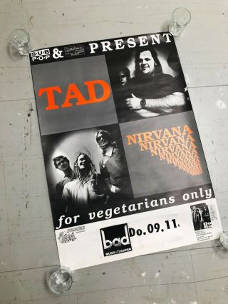 Very rare NIRVANA & TAD poster.  Germany 1989 LARGE 22 