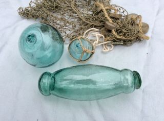 Glass Fishing Floats,  2 Balls And A Roller
