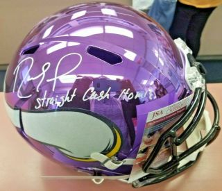 Randy Moss Straight Cash Homie Autographed Riddell Full Size Chrome Helmet Rare