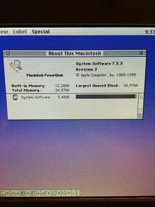 Vintage Apple Macintosh PowerBook Duo 280c Mac OS 7.  5 Plus Floppy Drive 4