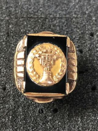 Vintage 10kt Gold Pacific Telephone & Telegraph Employee Ring Size 10 Six Stars