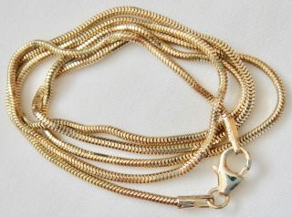 20 " Vintage 14k Solid Gold 1.  3mm Snake Link Chain Necklace - Scrap/wear - 4.  4 Grams