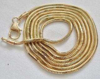 22 " Vintage 14k Solid Gold 1.  35mm Snake Link Chain Necklace - Scrap/wear - 4.  9 Grams