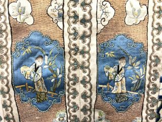 antique 19th Century chinese Hand - Made Silk On Silk embroidery Panal 4