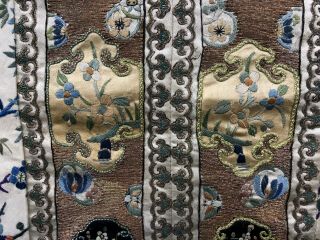 antique 19th Century chinese Hand - Made Silk On Silk embroidery Panal 8